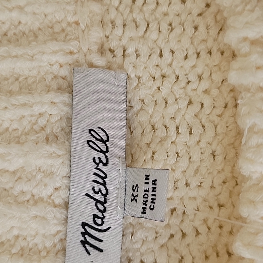 Madewell NWT, dotted bobble pullover beige sweater women's size XS - Picture 4 of 11
